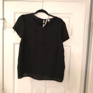 NWOT Black dress shirt w/ embroidery beading